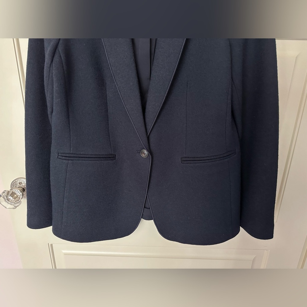Ann Taylor Navy Blue Wool Blend Blazer NWT - Picture 3 of 9